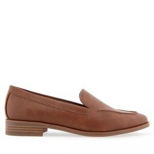 Classic Women's Brown Leather Slip-On Loafers